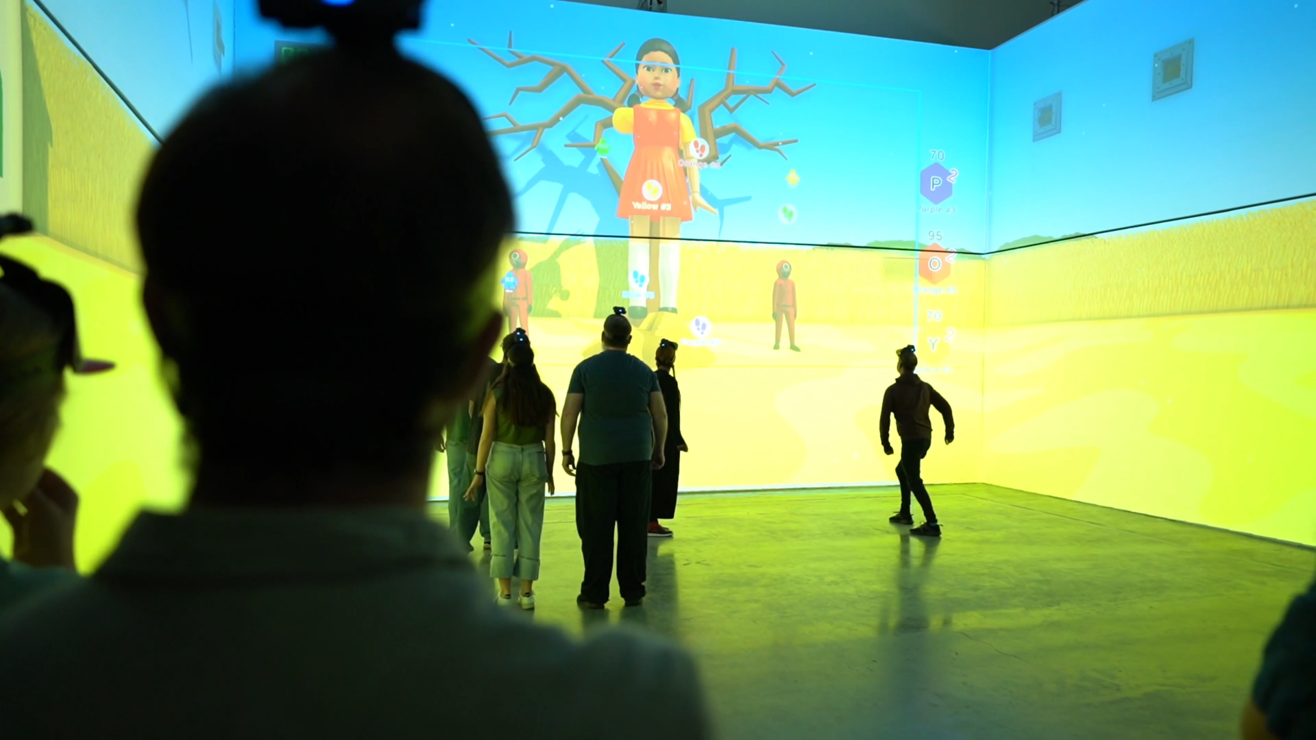 Players playing Squid Game at the Megabox